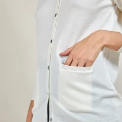 Maison Montagut Gilet Col Rond En Laine Merinos - Betsi><noscript><img width=