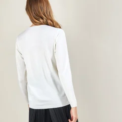 Maison Montagut Gilet Col Rond En Laine Merinos - Betsi><noscript><img width=