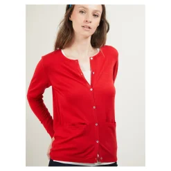 Maison Montagut Gilet Col Rond En Laine Merinos - Betsi><noscript><img width=