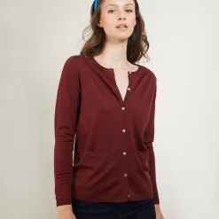 Maison Montagut Gilet Col Rond En Laine Merinos - Betsi><noscript><img width=