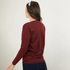 Maison Montagut Gilet Col Rond En Laine Merinos - Betsi><noscript><img width=