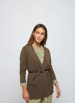 Maison Montagut Gilet Long Avec Poches En Lin Flamme - Tabata><noscript><img width=