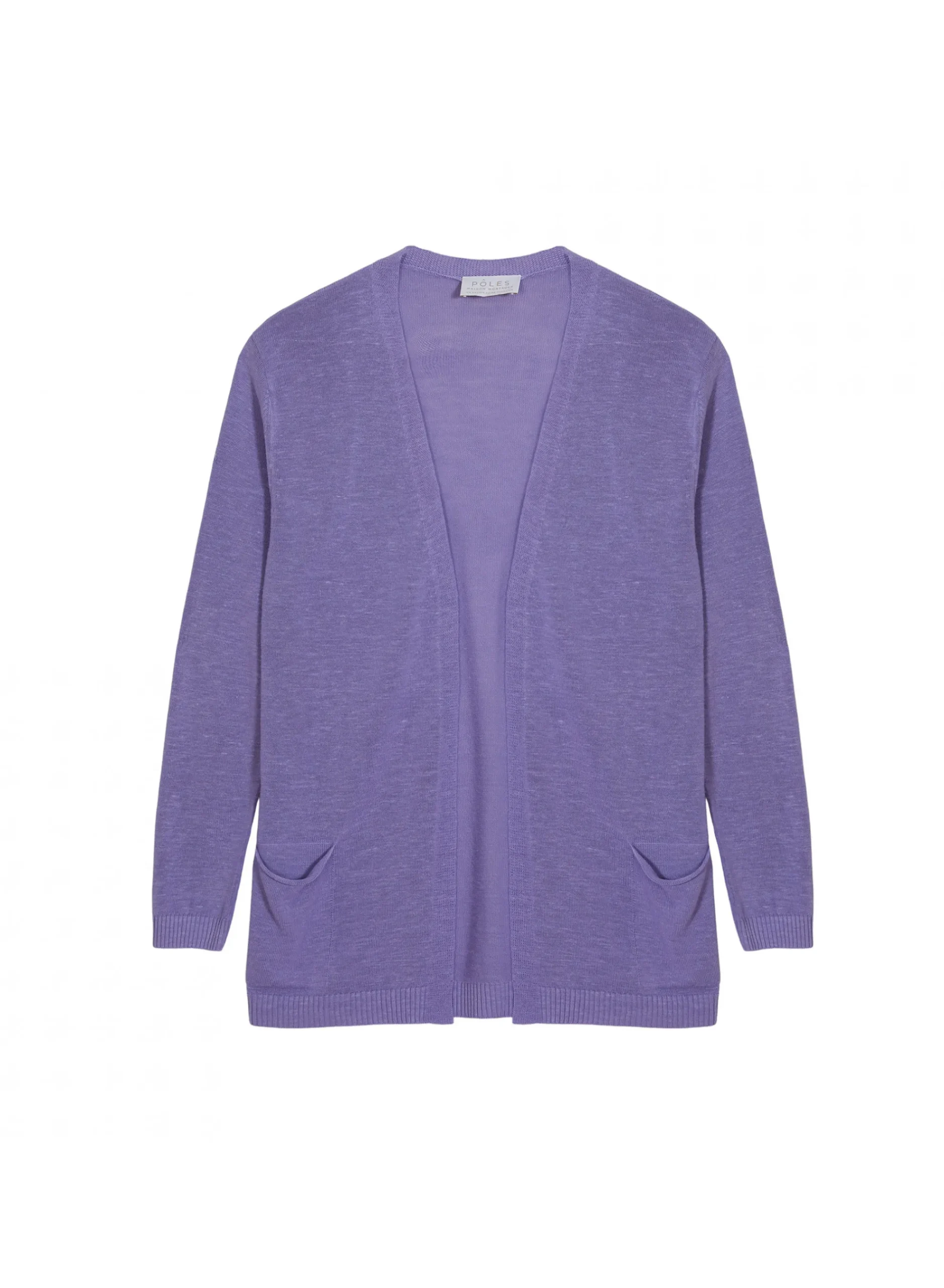 Maison Montagut Gilet Long Avec Poches En Lin Flamme - Tabata>Femme Vestes Et Gilets