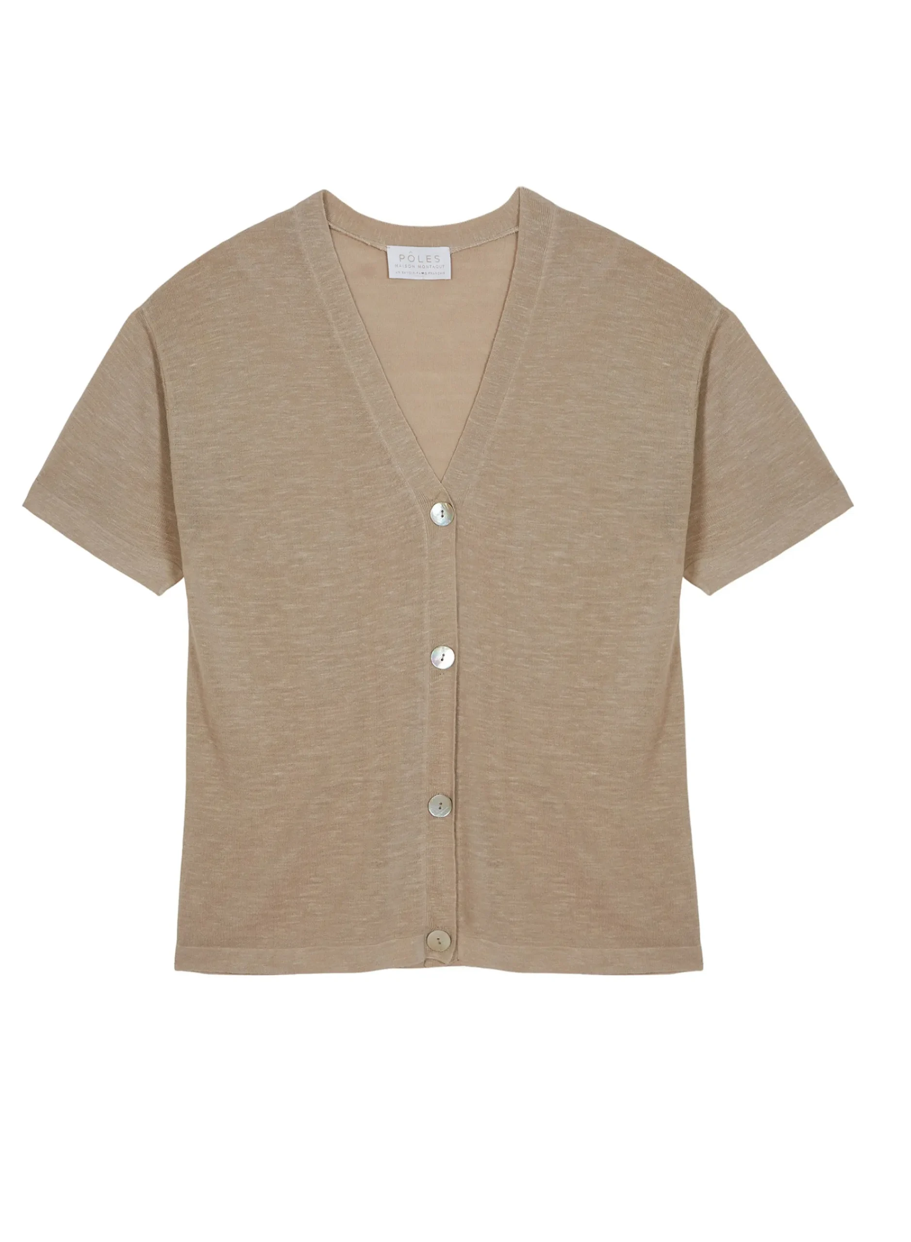 Maison Montagut Gilet Manches Courtes En Lin Flamme - Tanya>Femme T-Shirts