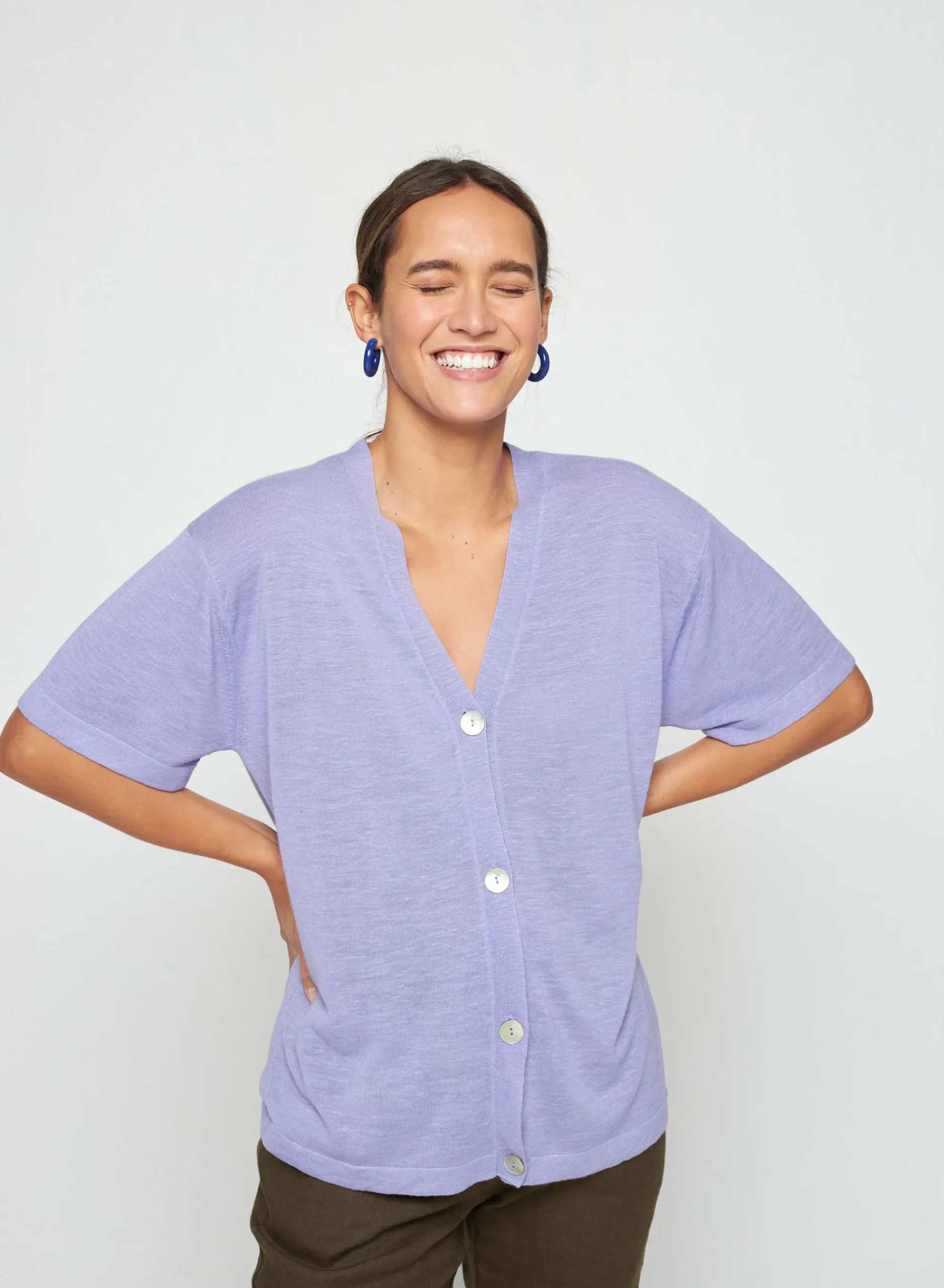 Maison Montagut Gilet Manches Courtes En Lin Flamme - Tanya>Femme T-Shirts