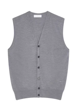 Maison Montagut Gilet Sans Manches Avec Logo En Laine Merinos - Ernardo><noscript><img width=