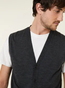 Maison Montagut Gilet Sans Manches Avec Logo En Laine Merinos - Ernardo><noscript><img width=