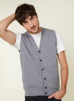 Maison Montagut Gilet Sans Manches Avec Logo En Laine Merinos - Ernardo><noscript><img width=