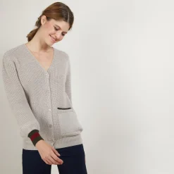 Maison Montagut Gilet Tricolore En Laine - Faeza>Femme Vestes Et Gilets