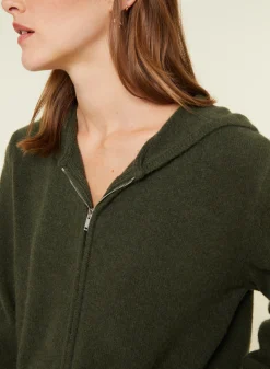 Maison Montagut Gilet Zippe A Capuche En Cachemire Melange - Alfred><noscript><img width=