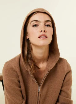 Maison Montagut Gilet Zippe A Capuche En Cachemire Melange - Alfred><noscript><img width=