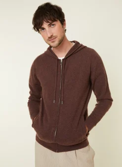 Maison Montagut Gilet Zippe A Capuche En Cachemire 2 Fils - Bradley><noscript><img width=