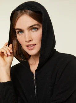 Maison Montagut Gilet Zippe A Capuche En Cachemire Melange - Albin><noscript><img width=