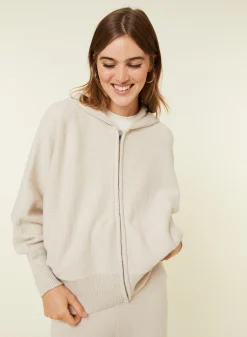 Maison Montagut Gilet Zippe A Capuche En Cachemire Melange - Albin><noscript><img width=