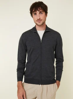 Maison Montagut Gilet Zippe Avec Logo En Laine Merinos - Estian><noscript><img width=