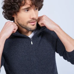 Maison Montagut Gilet Zippe En Cachemire 2 Fils Sans Poches Marc-Antoine>Homme Vestes Et Gilets