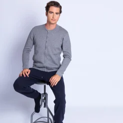 Maison Montagut Gilet Zippe En Coton Cachemire - Hiro><noscript><img width=