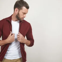 Maison Montagut Gilet Zippe En Laine Merinos - Bastian><noscript><img width=