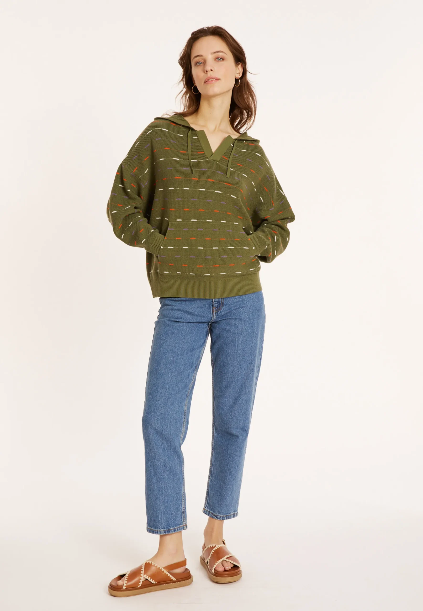 Maison Montagut Hoodie En Coton Bio Col Tunisien - Melanie>Femme Pulls