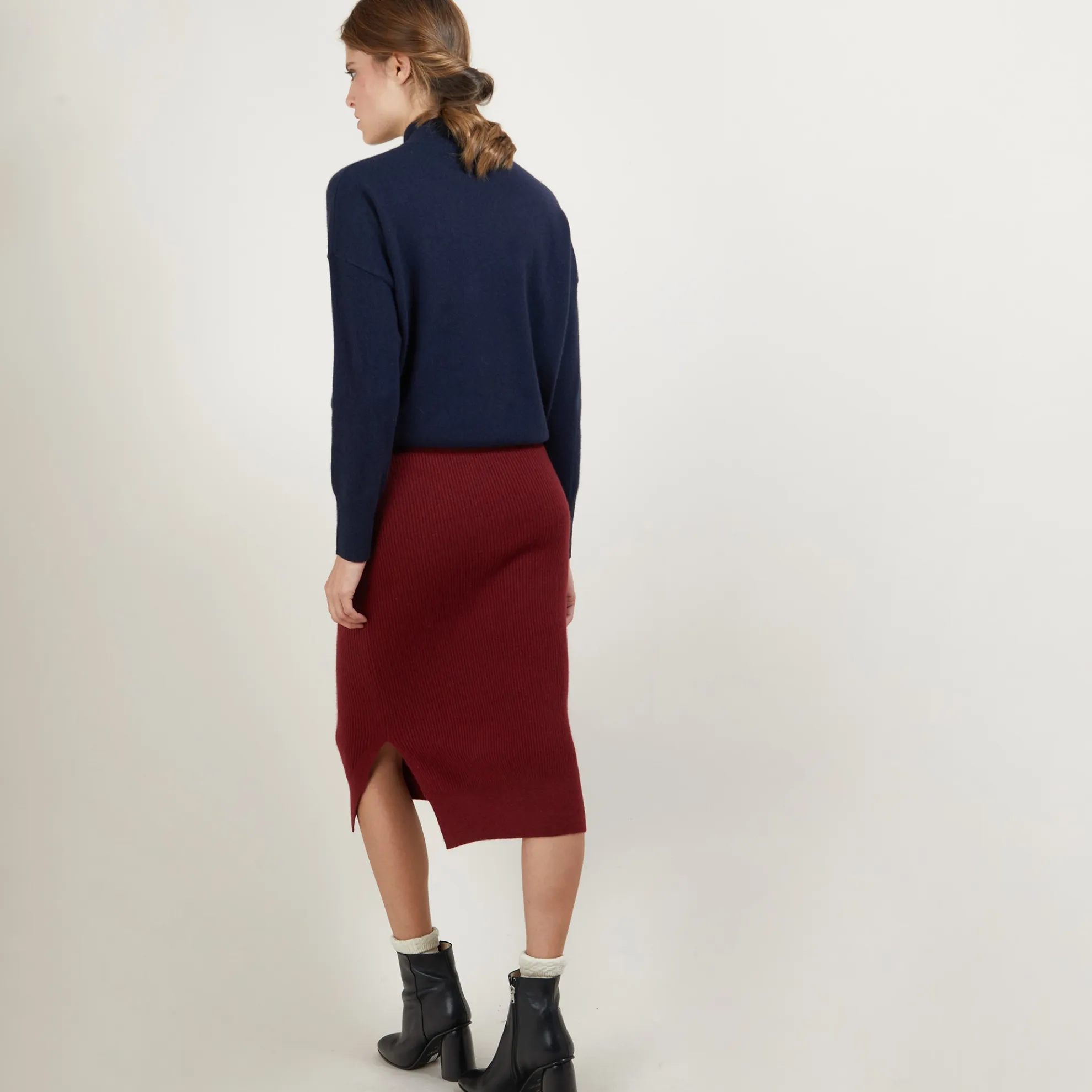 Maison Montagut Jupe Droite A Fentes En Cachemire - Grenade>Femme Jupes