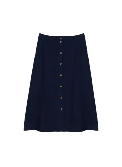 Maison Montagut Jupe Longue A Boutons En Lin - Tourya><noscript><img width=