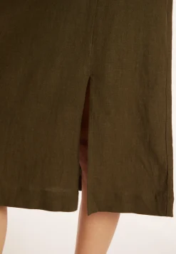 Maison Montagut Jupe Longue En Lin A Poches - Valentine><noscript><img width=