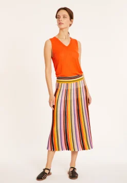 Maison Montagut Jupe Plissee En Coton Bio - Merle>Femme Jupes