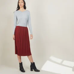 Maison Montagut Jupe Plissee En Laine - Faustina><noscript><img width=