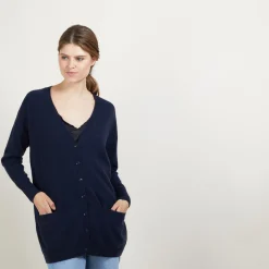 Maison Montagut Long Cardigan A Poches En Cachemire - Blush>Femme Vestes Et Gilets