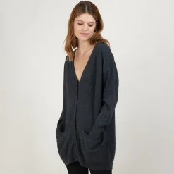 Maison Montagut Long Cardigan A Poches En Cachemire - Blush><noscript><img width=