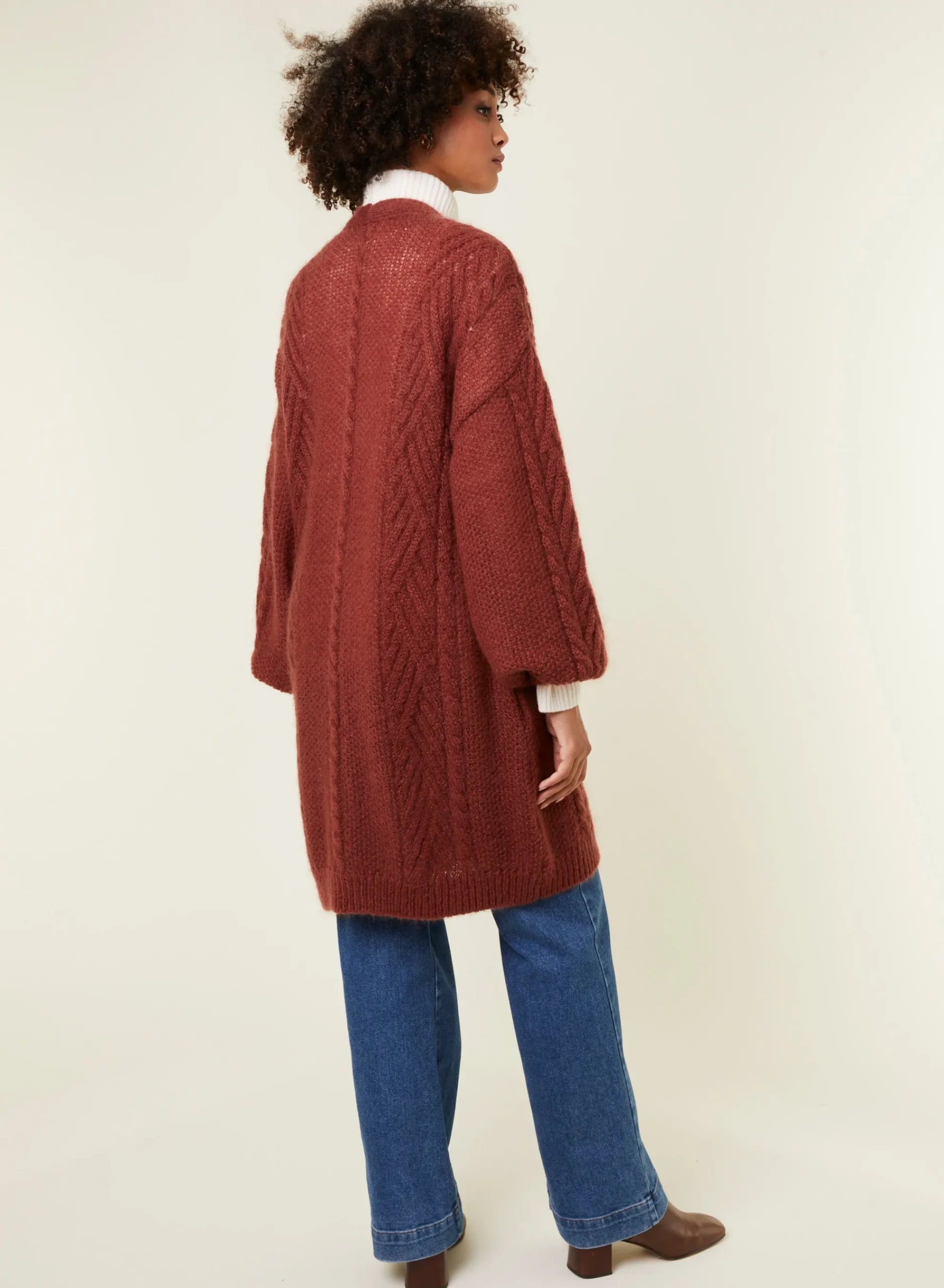 Maison Montagut Manteau Boutonne En Mohair Manches Ballon - Galilee>Femme Vestes Et Gilets