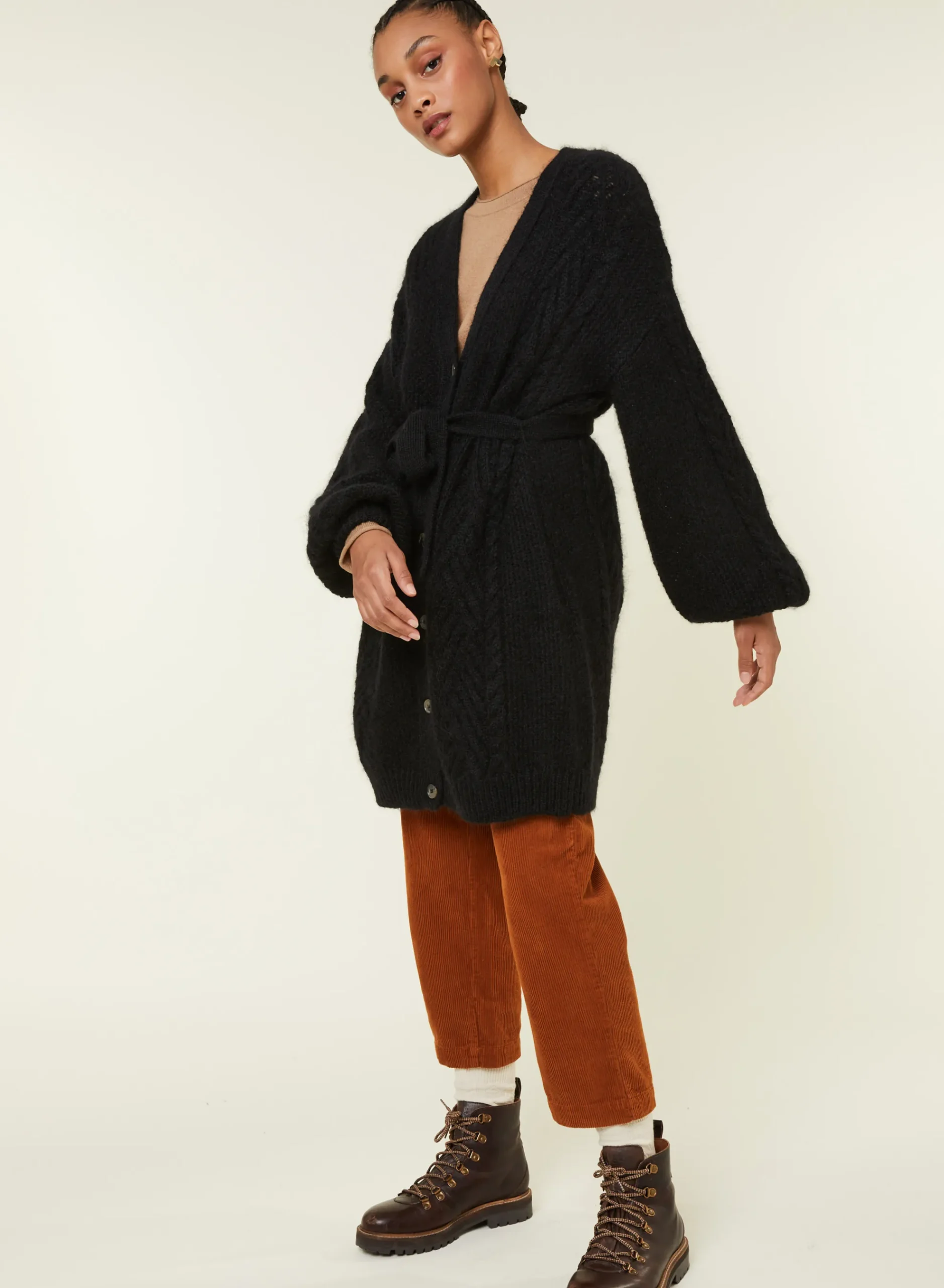 Maison Montagut Manteau Boutonne En Mohair Manches Ballon - Galilee>Femme Vestes Et Gilets