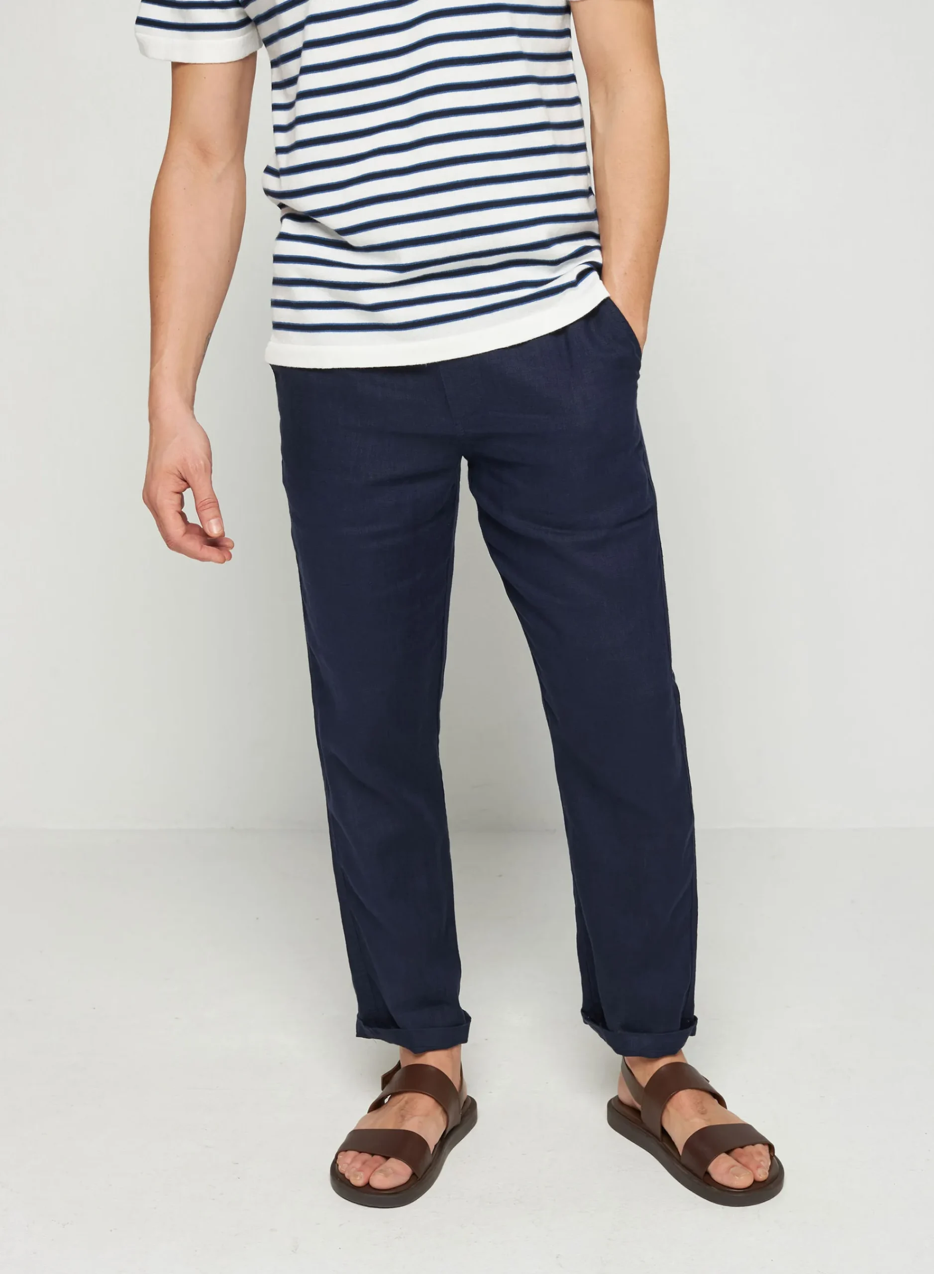 Maison Montagut Pantalon Casual En Lin - Rolland>Homme Shorts Et Pantalons