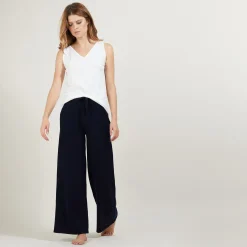 Maison Montagut Pantalon Droit En Cachemire Et Laine Melange - Gessy>Femme Pantalons