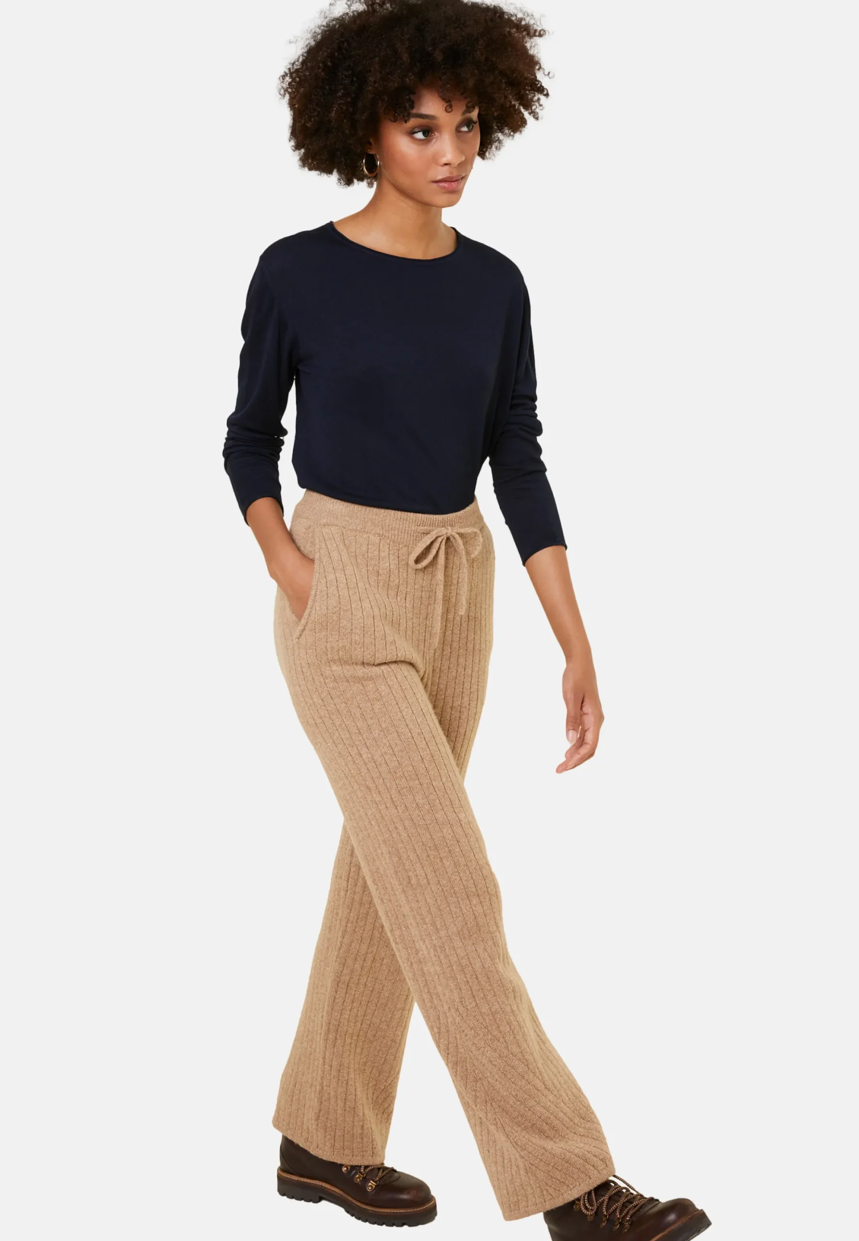 Maison Montagut Pantalon Fluide En Laine Et Cachemire - Galya>Femme Pantalons