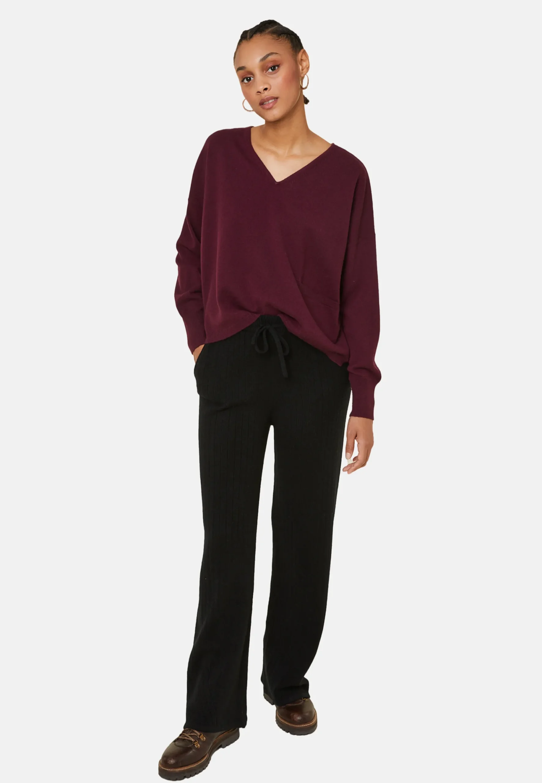 Maison Montagut Pantalon Fluide En Laine Et Cachemire - Galya>Femme Pantalons