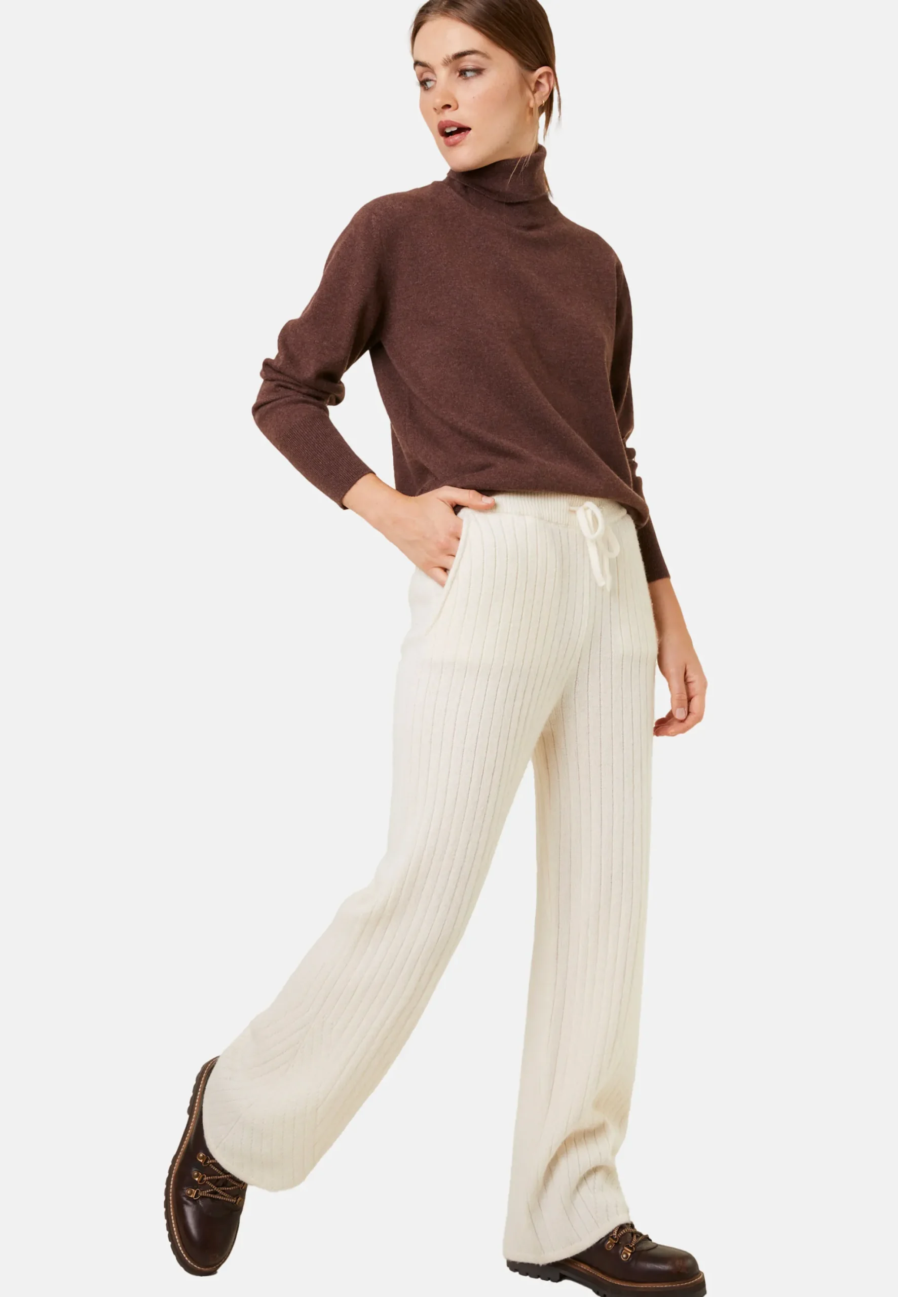 Maison Montagut Pantalon Fluide En Laine Et Cachemire - Galya>Femme Pantalons