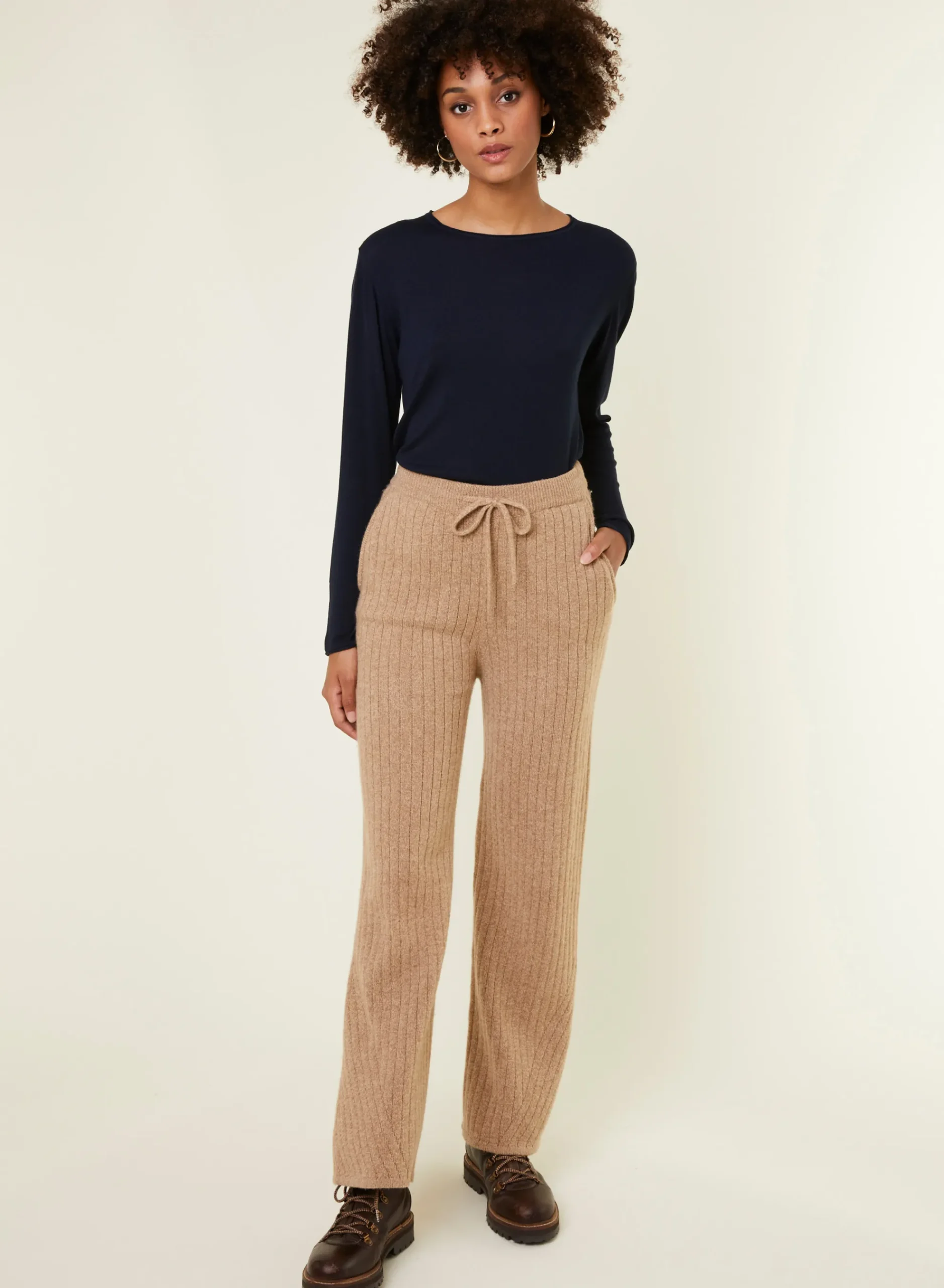 Maison Montagut Pantalon Fluide En Laine Et Cachemire - Galya>Femme Pantalons