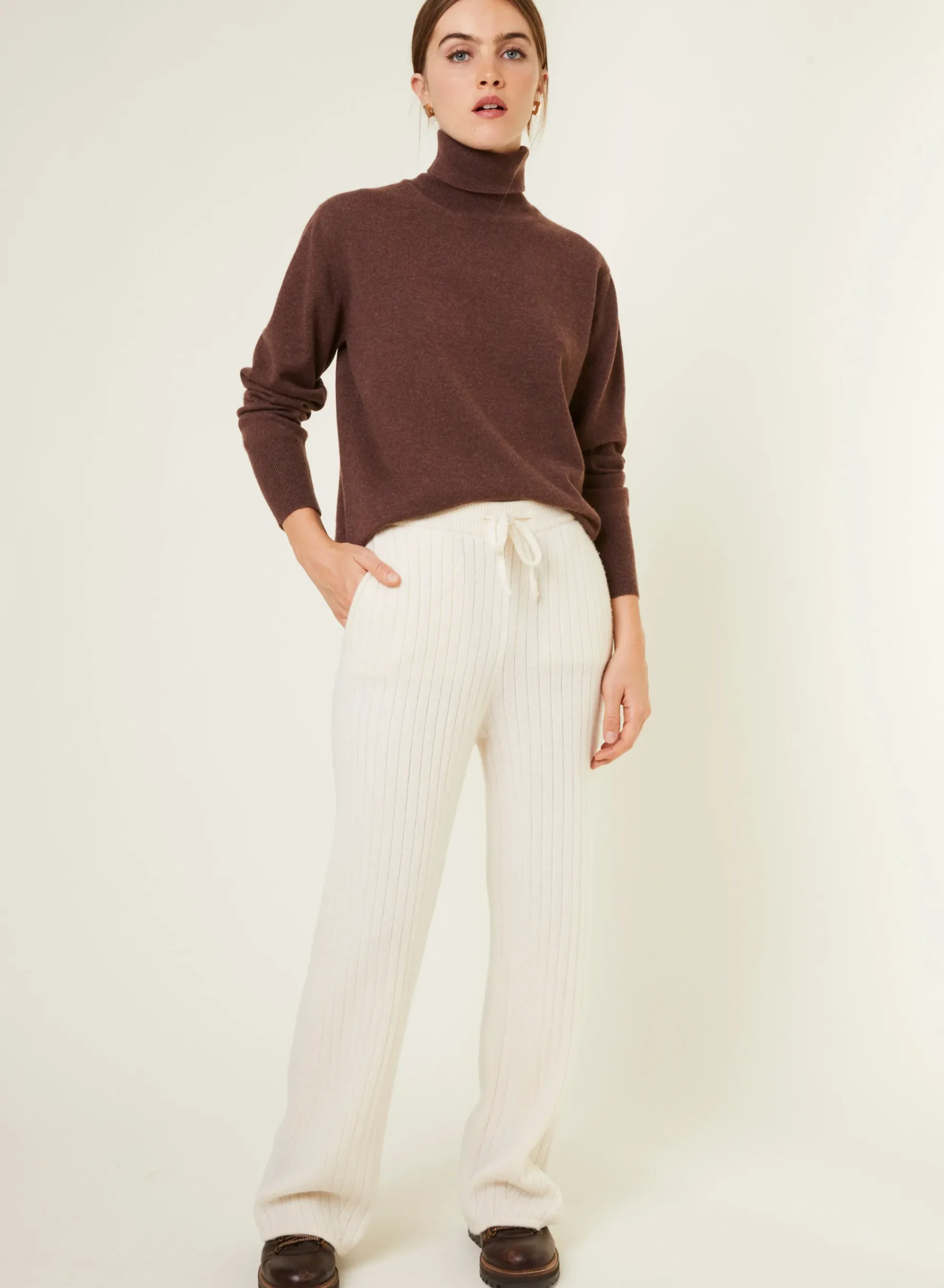 Maison Montagut Pantalon Fluide En Laine Et Cachemire - Galya>Femme Pantalons
