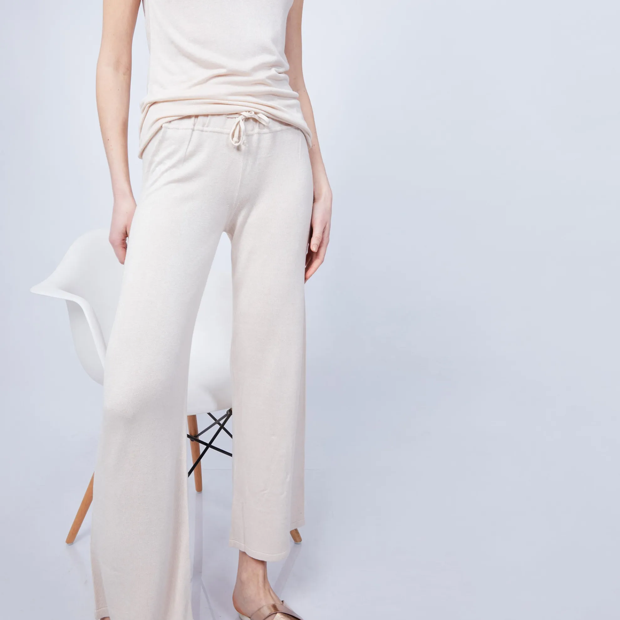 Maison Montagut Pantalon Large En Bambou Cachemire - Hammam>Femme Pantalons