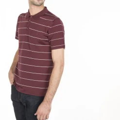 Maison Montagut Polo A Rayures En Fil Lumiere - Leon>Homme Fil Lumiere Pour Lui