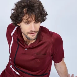 Maison Montagut Polo A Rayures Fil Lumiere - Loic><noscript><img width=