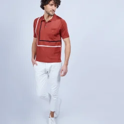 Maison Montagut Polo A Rayures Fil Lumiere - Loic><noscript><img width=