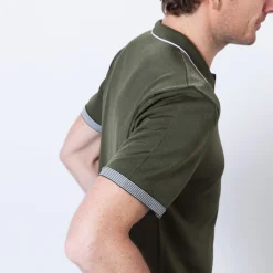 Maison Montagut Polo Fines Rayures Fil Lumiere Basso><noscript><img width=