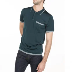 Maison Montagut Polo Fines Rayures Fil Lumiere Basso><noscript><img width=