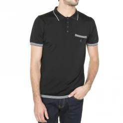 Maison Montagut Polo Fines Rayures Fil Lumiere Basso><noscript><img width=