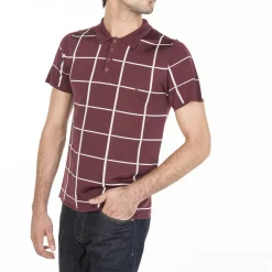 Maison Montagut Polo Homme Carreaux Fil Lumiere - Marin><noscript><img width=