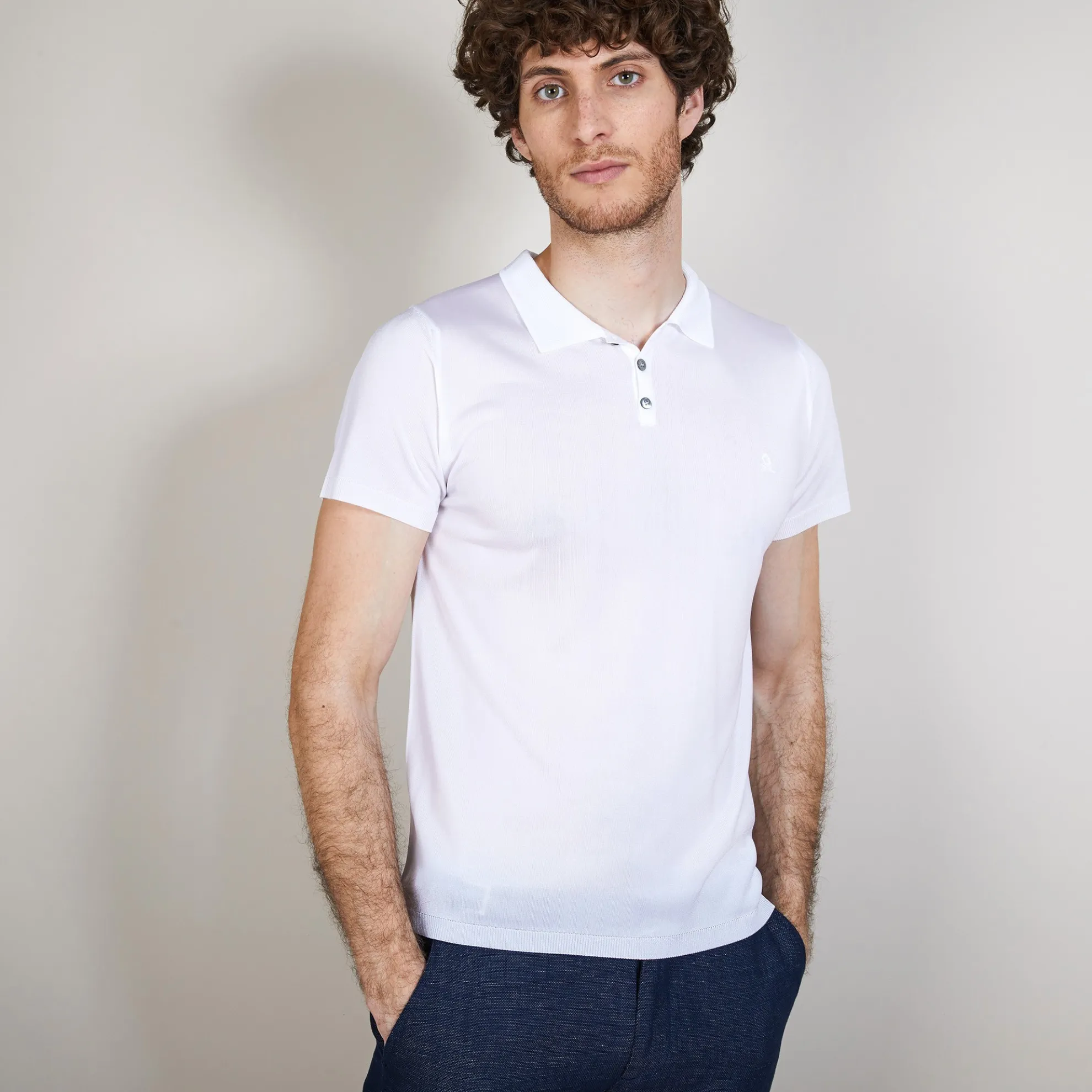 Maison Montagut Polo Manches Courtes En Fil Lumiere - Babar>Homme Fil Lumiere Pour Lui