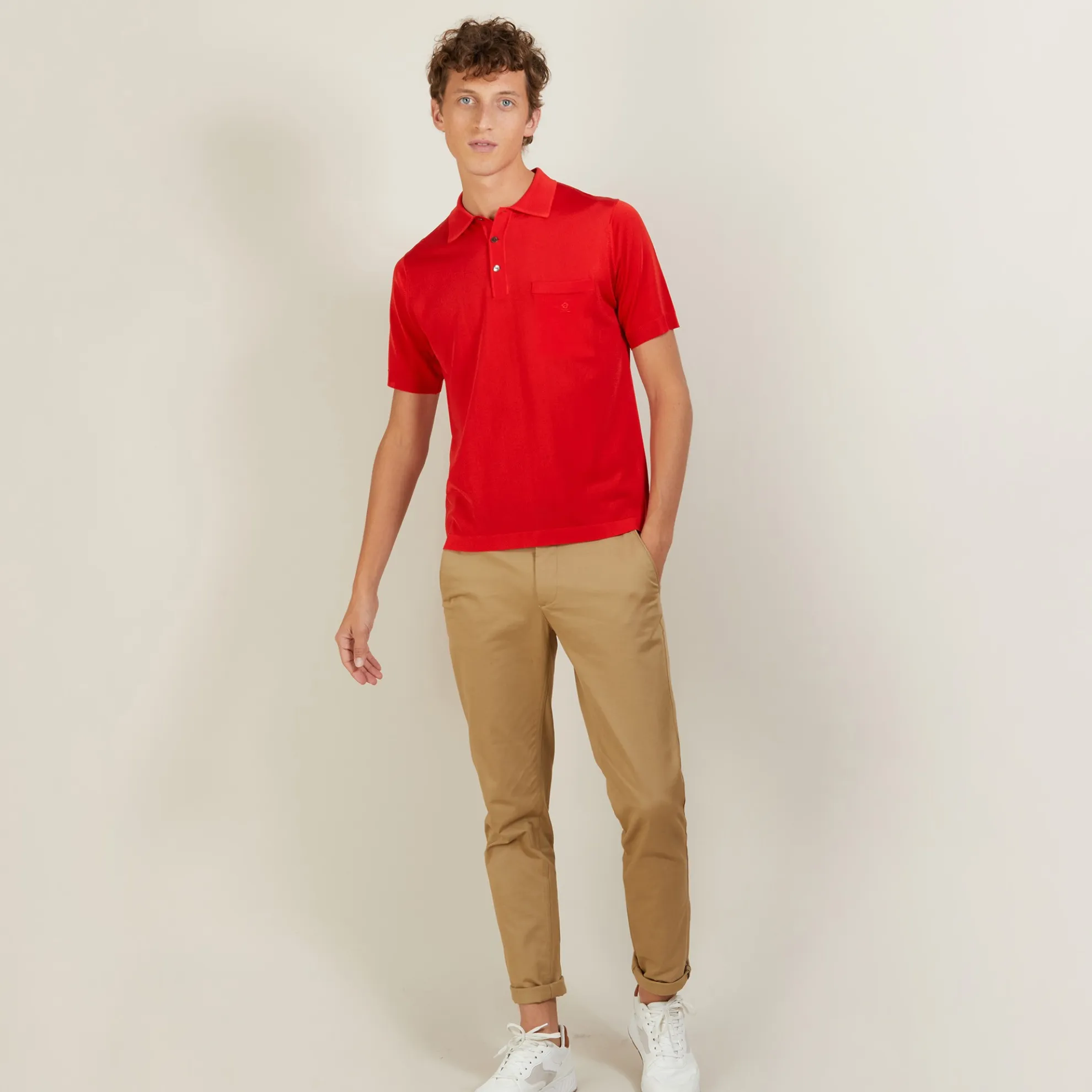 Maison Montagut Polo Manches Courtes En Fil Lumiere - Vadim>Homme Fil Lumiere Pour Lui