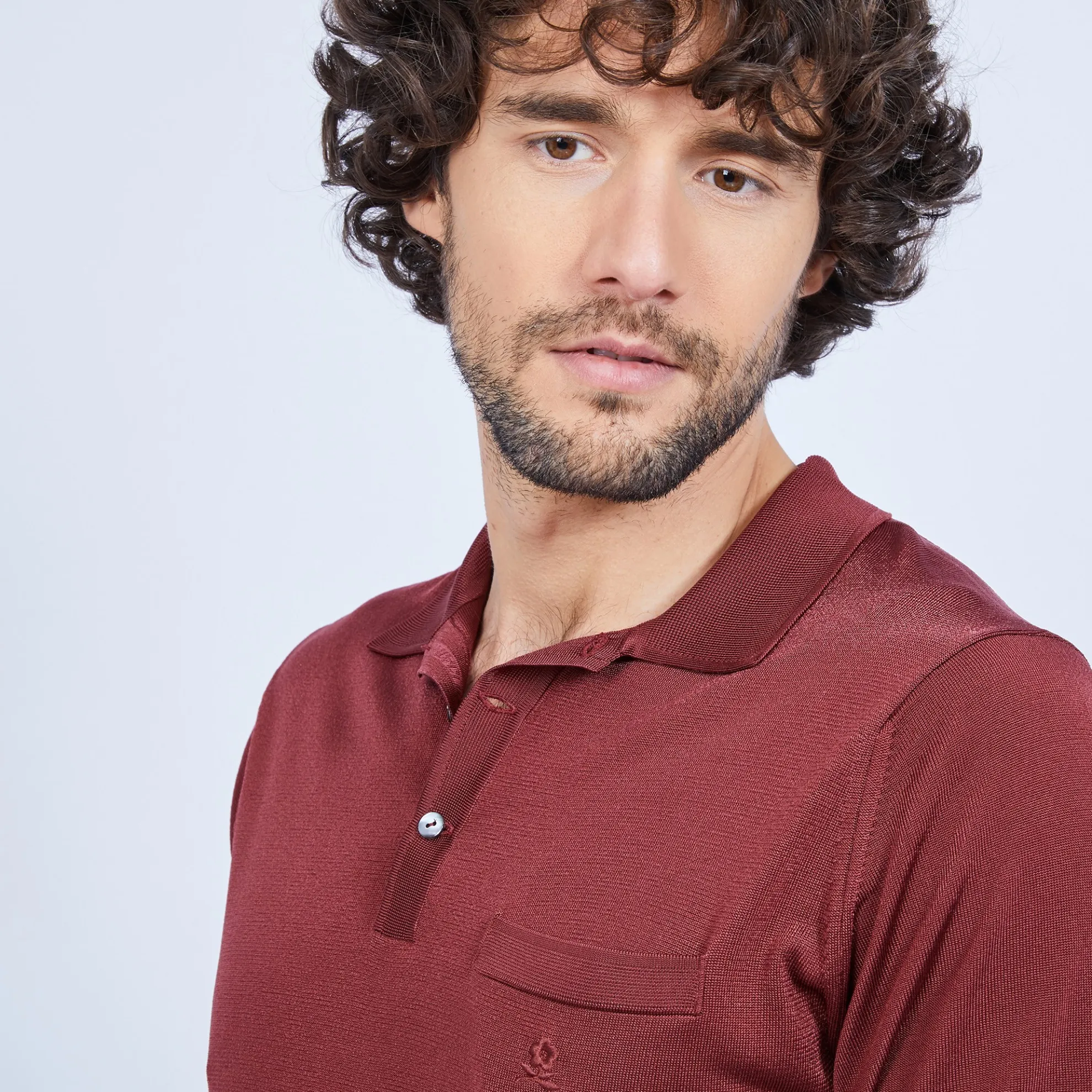 Maison Montagut Polo Manches Courtes En Fil Lumiere - Vadim>Homme Fil Lumiere Pour Lui